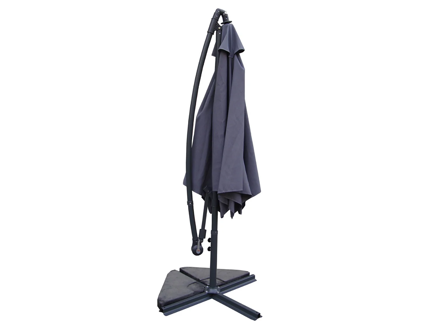 Parasol  gris déporté rond 3 x 3 m PORTICCIO