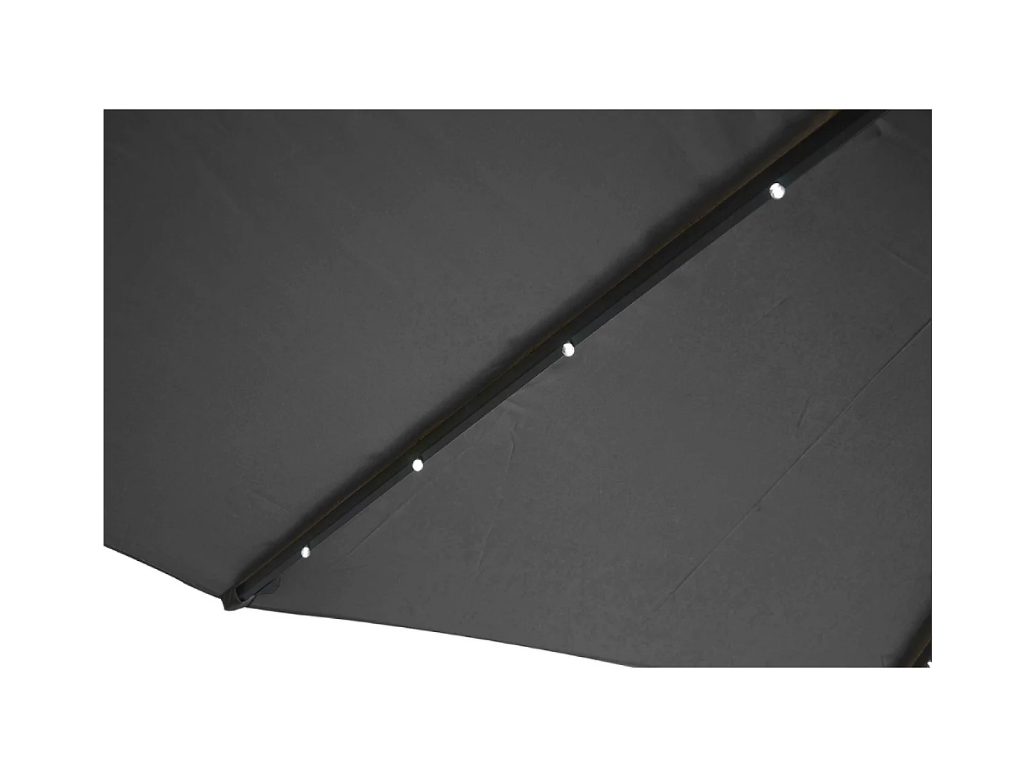Parasol Bulle LED déporté 3 x 3 m gris SOLENZARA