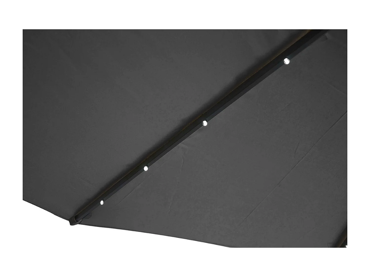 Parasol Bulle LED déporté 3 x 3 m gris SOLENZARA