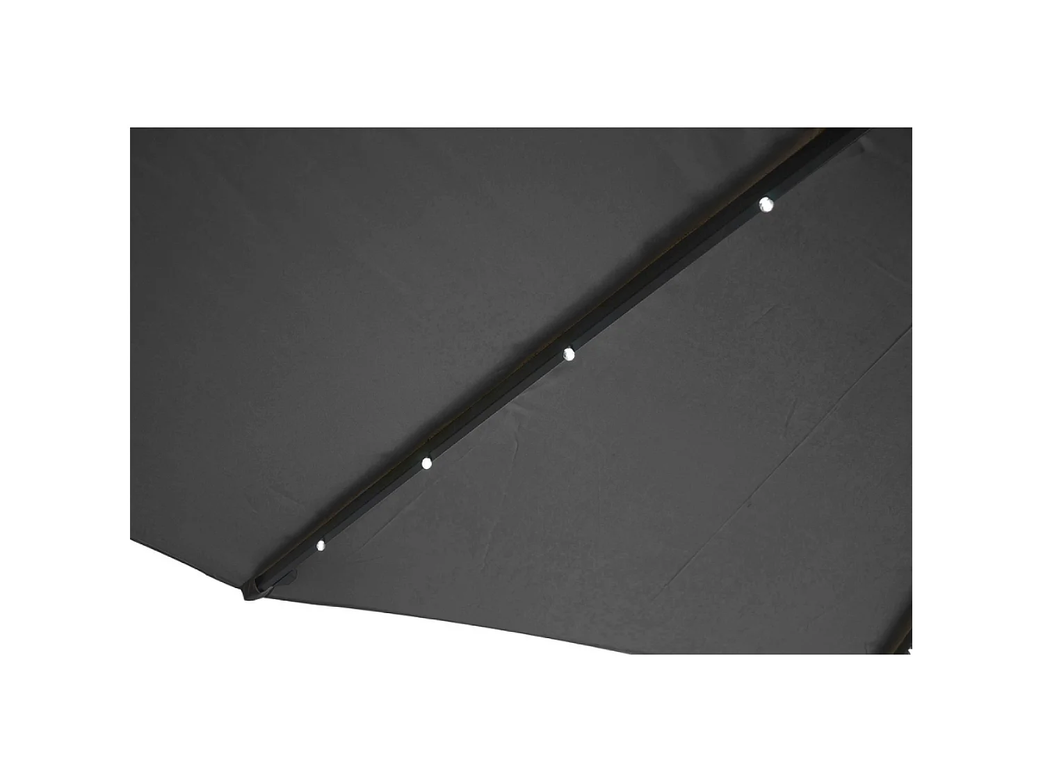 Parasol  gris déporté carré 3 x 3 m led SOLENZARA