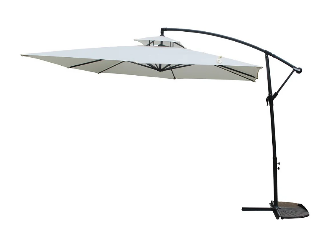 Parasol ecru déporté rond 2,95 x 2,95 m CAPRI