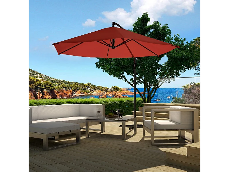 Ombrellone decentrato terracota Ø 3m PORTICCIO