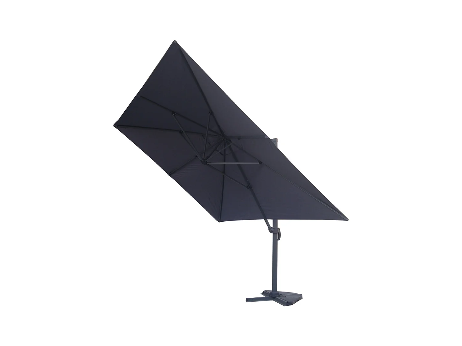 Verstelbare Vierkante Draaibare Zweefparasol 3x3m Grijs PALATINO