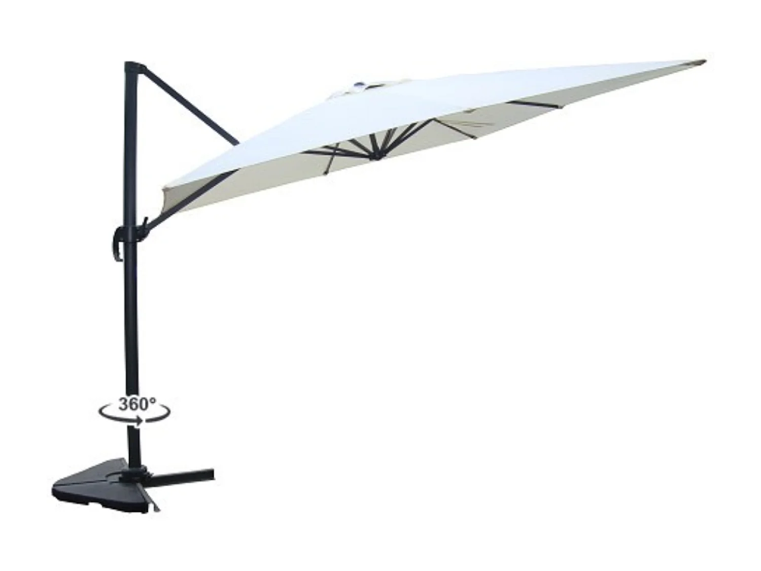 Parasol déporté et rotatif 3 x 4 m écru CESARE