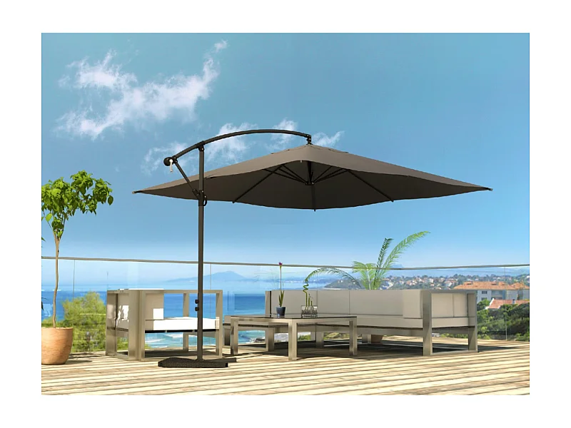 Parasol carré 3x3m gris SOLENZARA