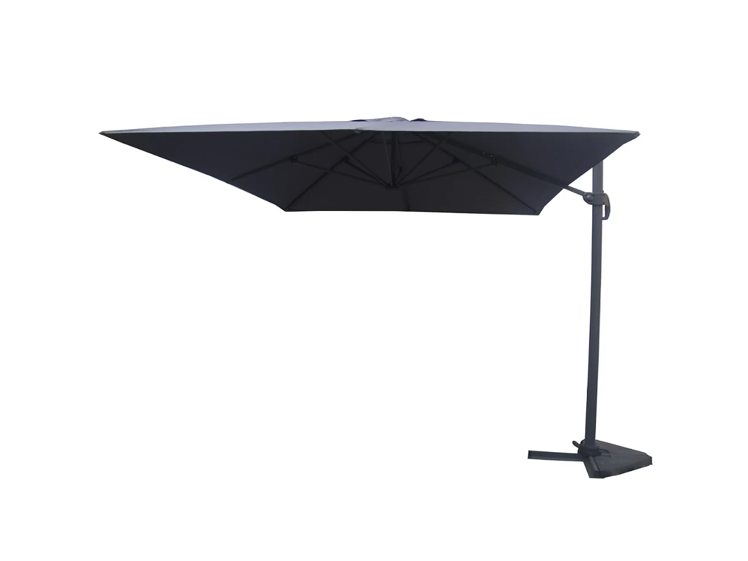 Rechthoekige 3x4m Draaibare 360° Grijze Zweefparasol CESARE