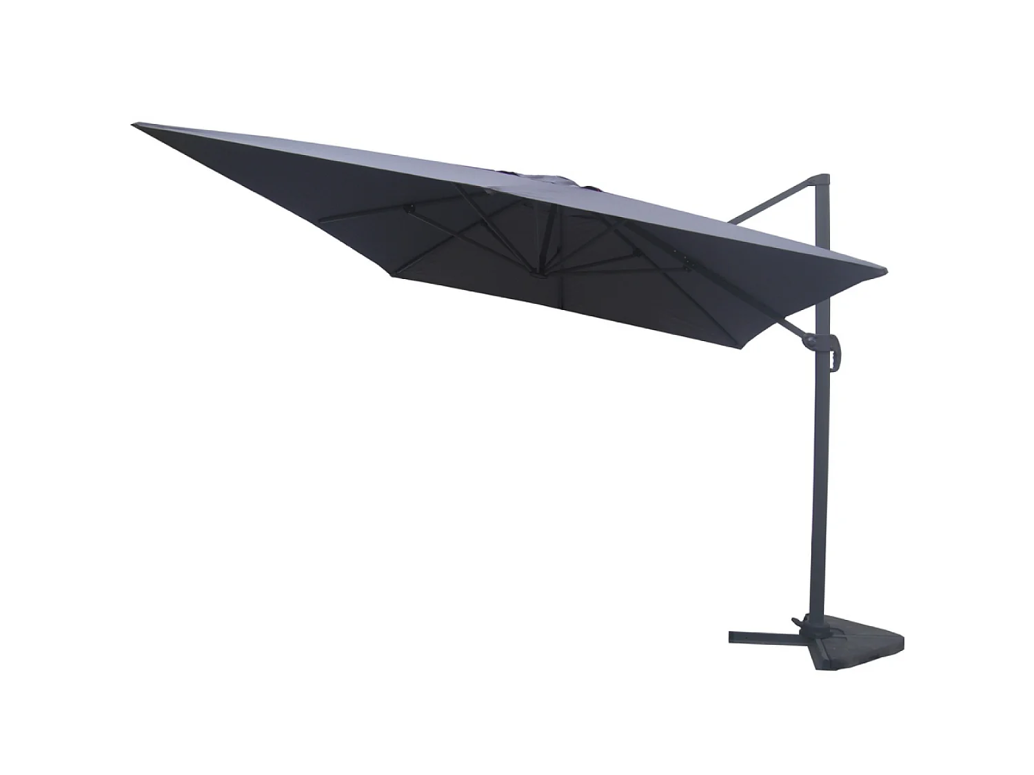 Rechthoekige 3x4m Draaibare 360° Grijze Zweefparasol CESARE