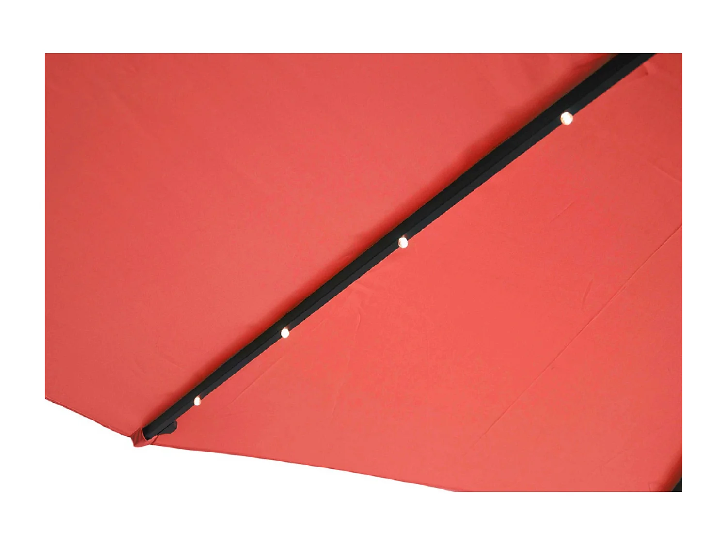 Verplaatste LED zweefparasol vierkant 3x3m terracotta SOLENZARA BULLE