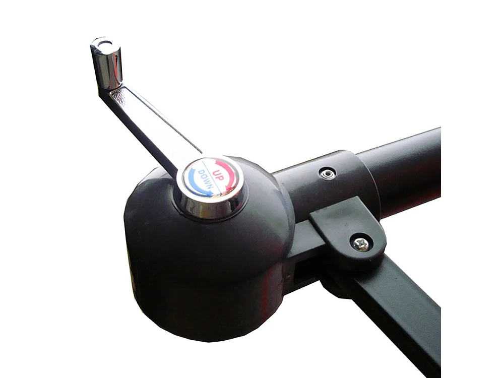 Parasol excéntrico cuadrado con LED de 3x3 m terracota SOLENZARA