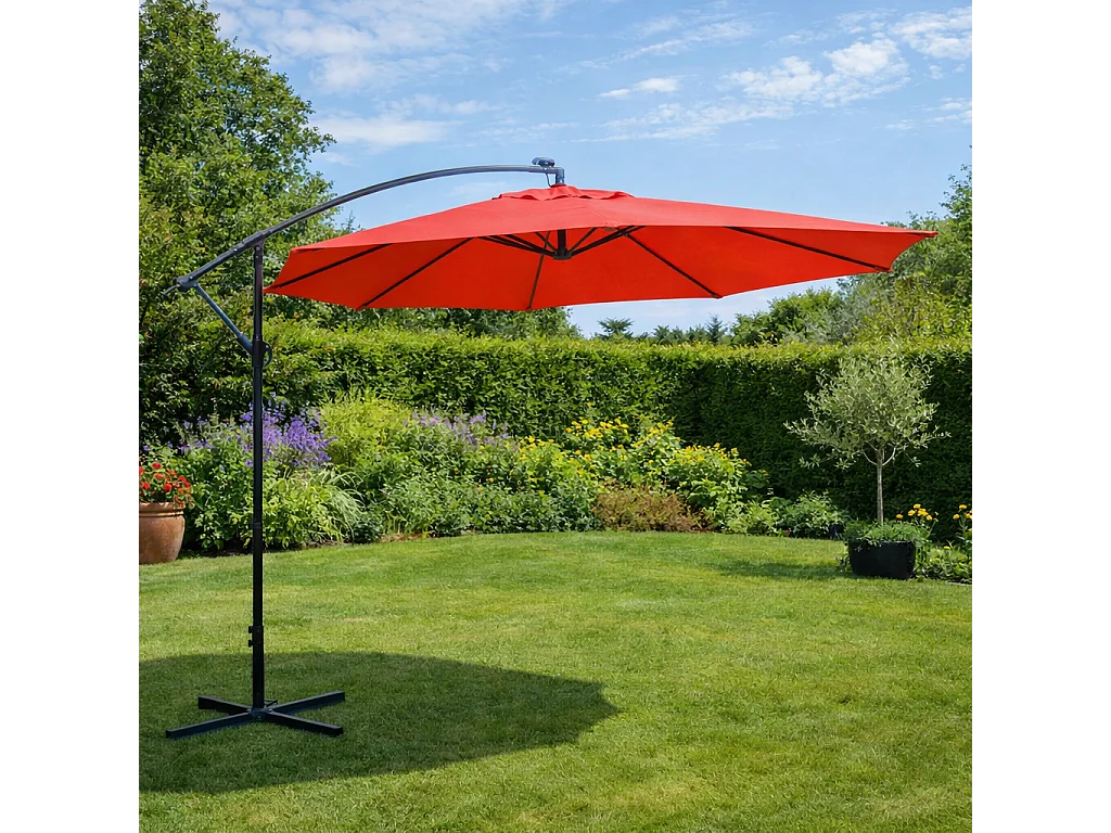 Solenzara Bulle terracotta : parasol LED déporté 3x3m SOLENZARA