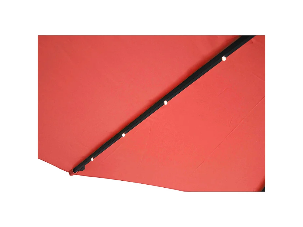 Parasol  terracotta droit carré 3 x 3 m led SOLENZARA