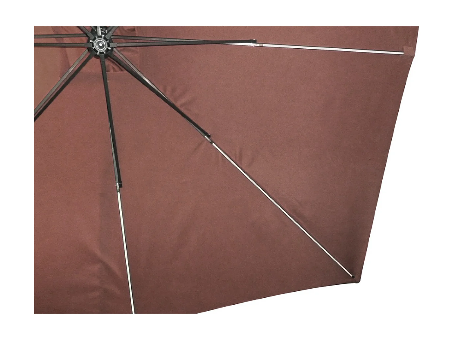 Parasol Néon LED déporté 3 x 3 m chocolat SOLENZARA