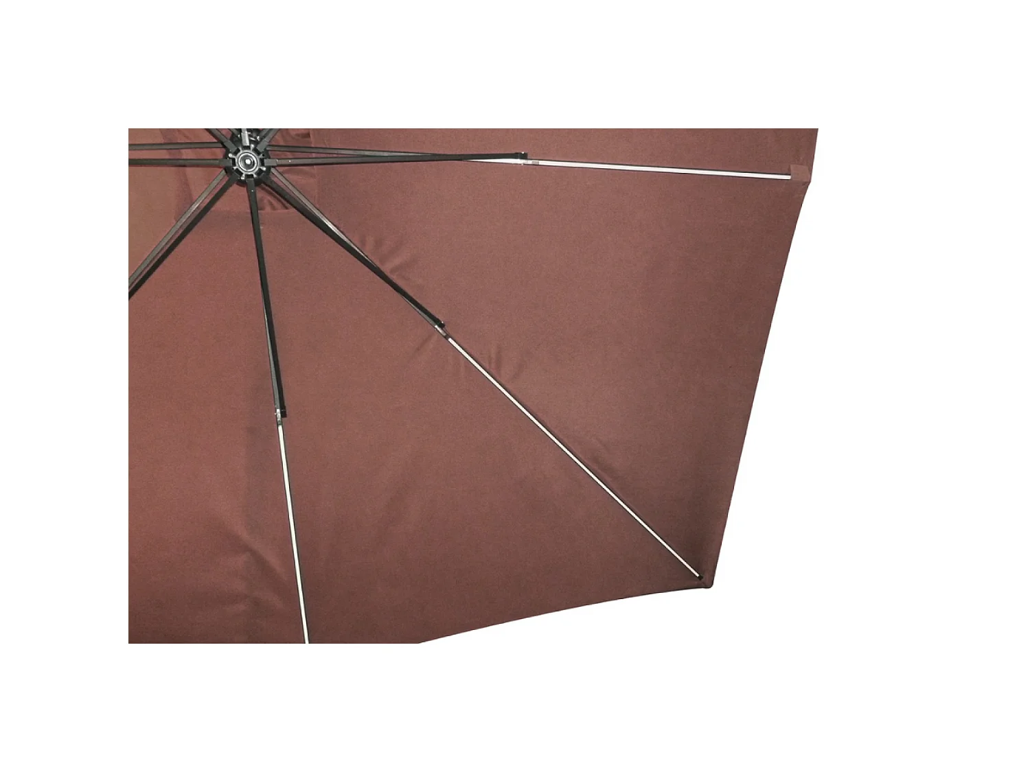 Parasol  marron déporté carré 3 x 3 m led SOLENZARA