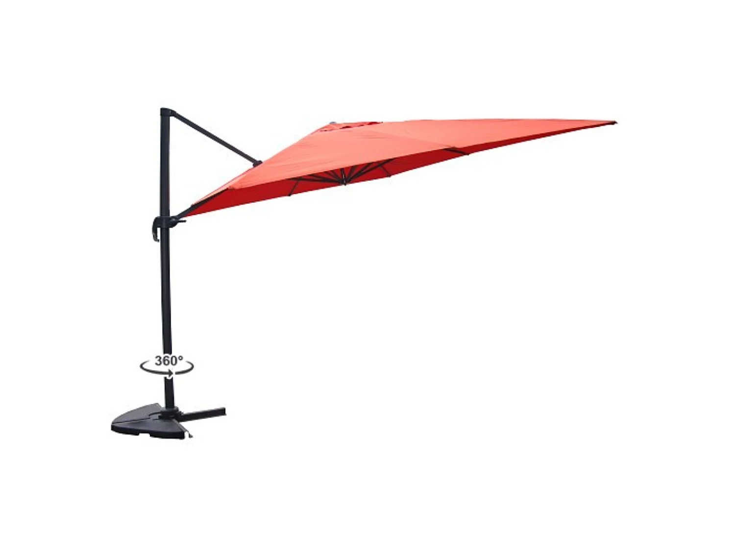 Parasol  terracotta déporté rectangle 3 x 4 m rotatif à 360 CESARE
