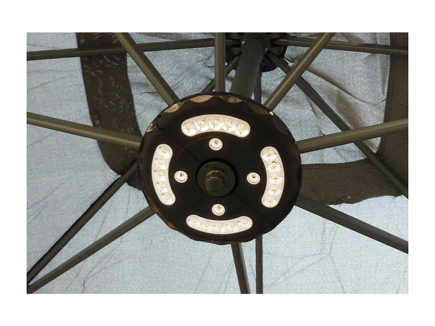 LED Zweefparasol Vierkant 3x3m Grijs SOLENZARA