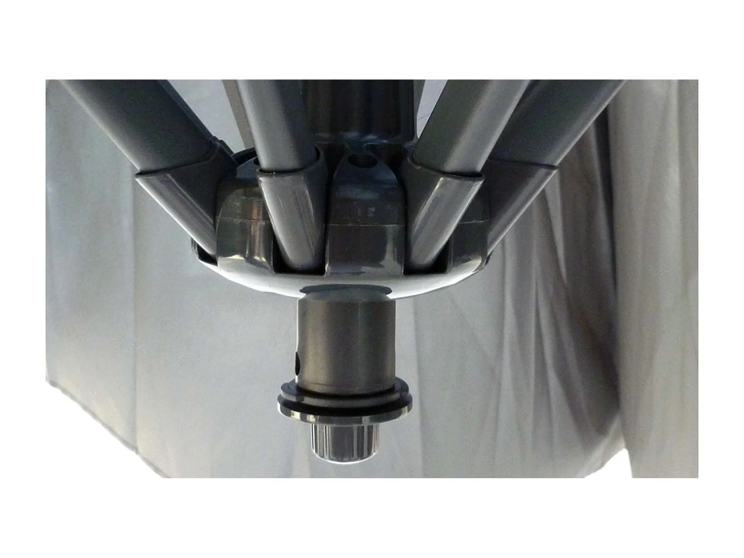 Guarda-sol LED deslocado quadrado 3x3m creme SOLENZARA