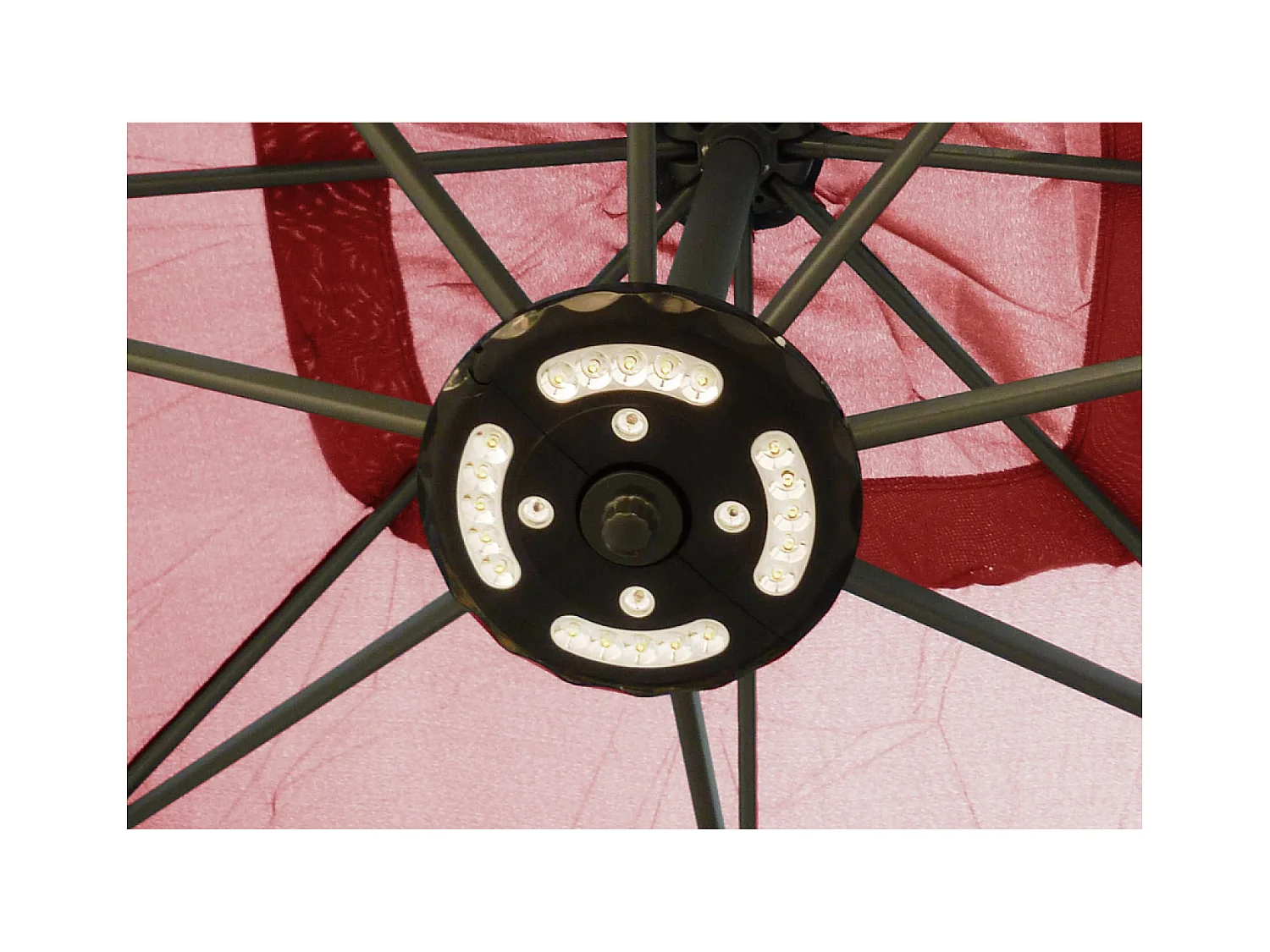 LED-Cantilever-Sonnenschirm quadratisch 3x3m Terrakotta SOLENZARA