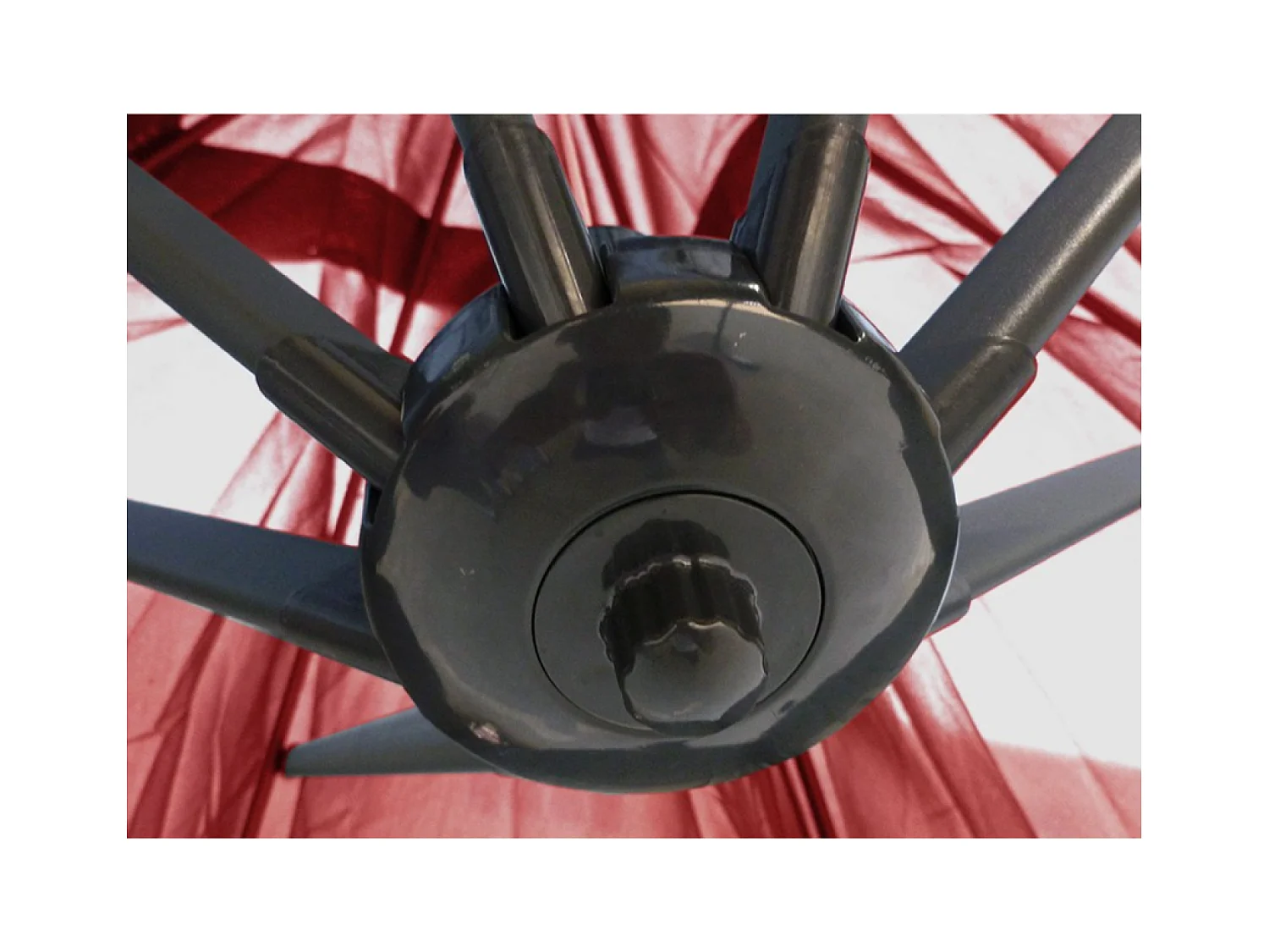 LED-Cantilever-Sonnenschirm quadratisch 3x3m Terrakotta SOLENZARA