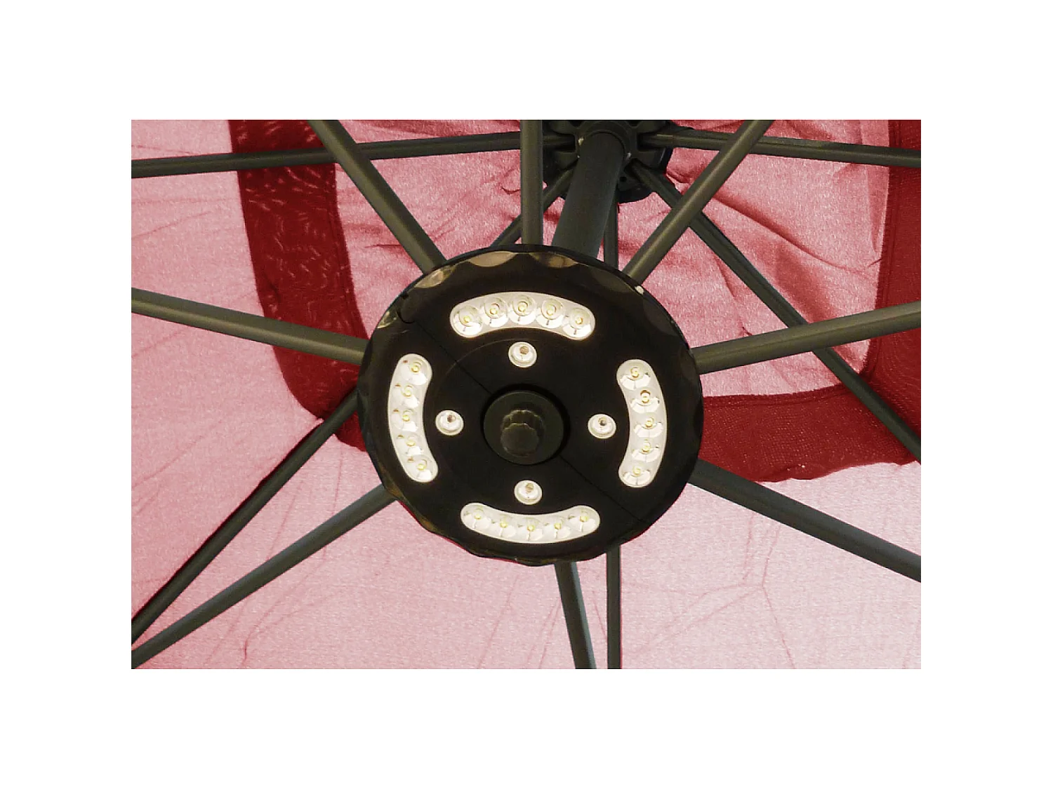 Parasol  terracotta déporté carré 3 x 3 m led SOLENZARA