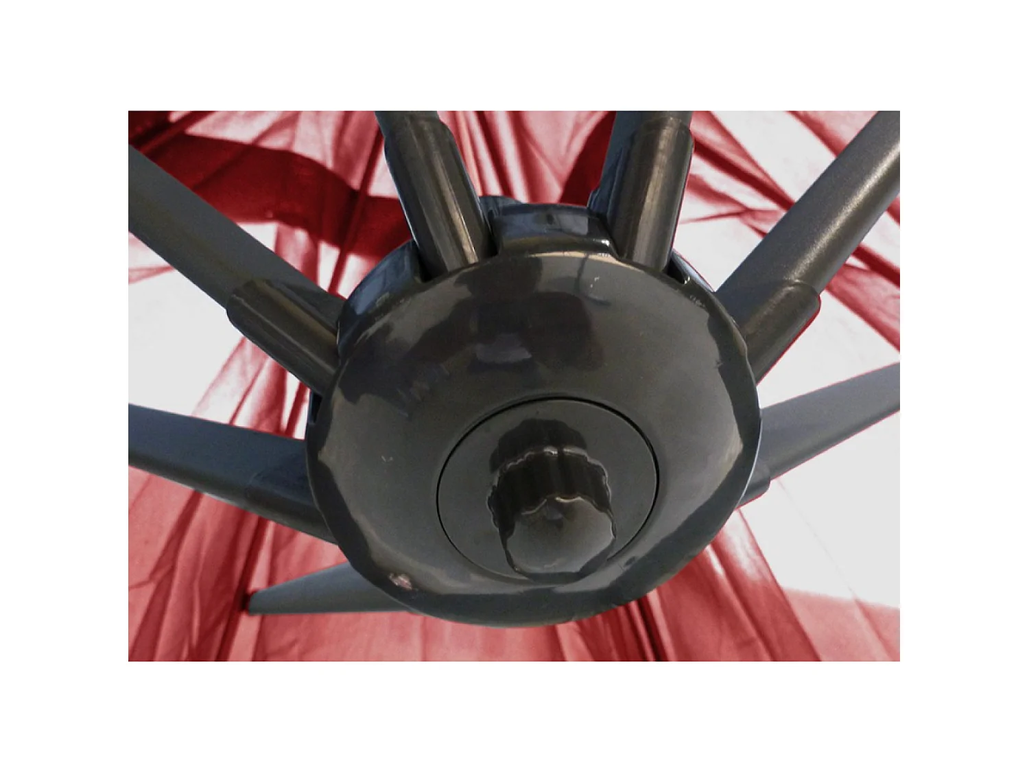 Parasol  terracotta déporté carré 3 x 3 m led SOLENZARA