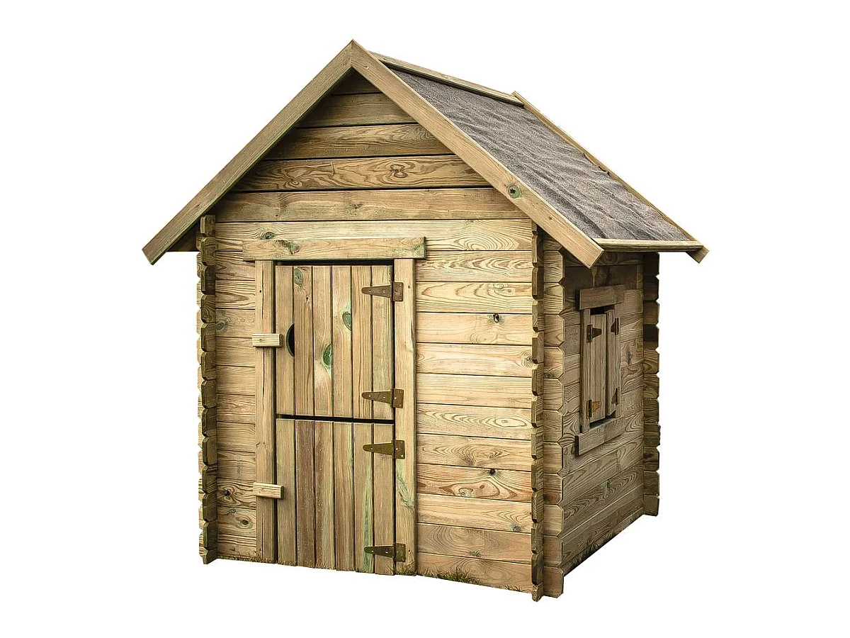 Casinha de madeira "Sophie" para crianças de 3 a 8 anos - 120 x 120 x 159 cm