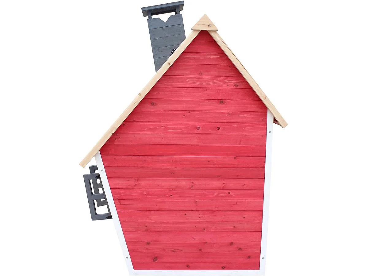 Houten speelhuis tuin "Lilou" - 119,5 x 156 x 102 cm - Rood / Grijs