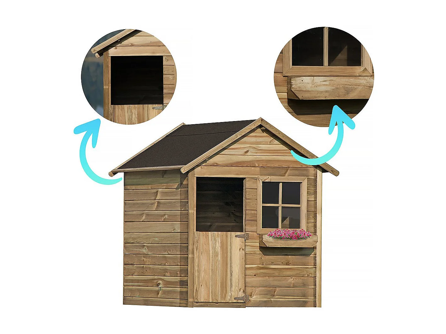 Maisonnette "Coccinelle" - 126 x 112 x 158 - Bois