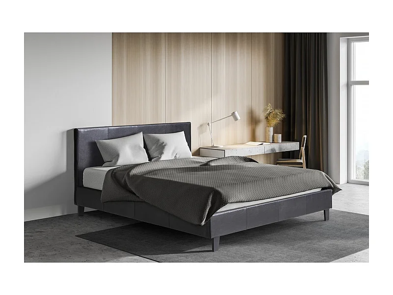 Cama "Lina" - 140 x 190 cm - Negro