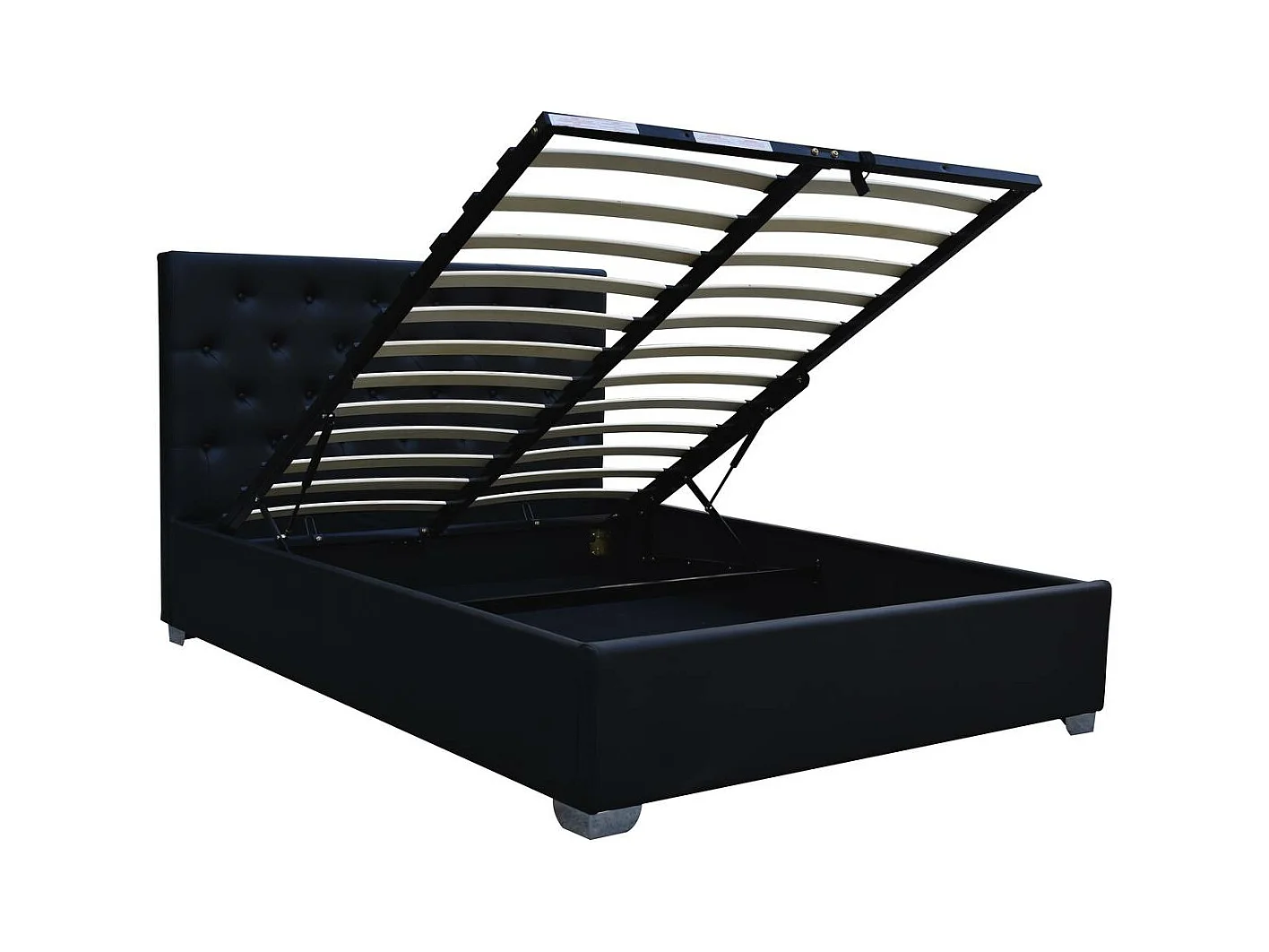 Doppelbett mit Bettkasten "Tino" - 140 x 190 cm - Schwarz