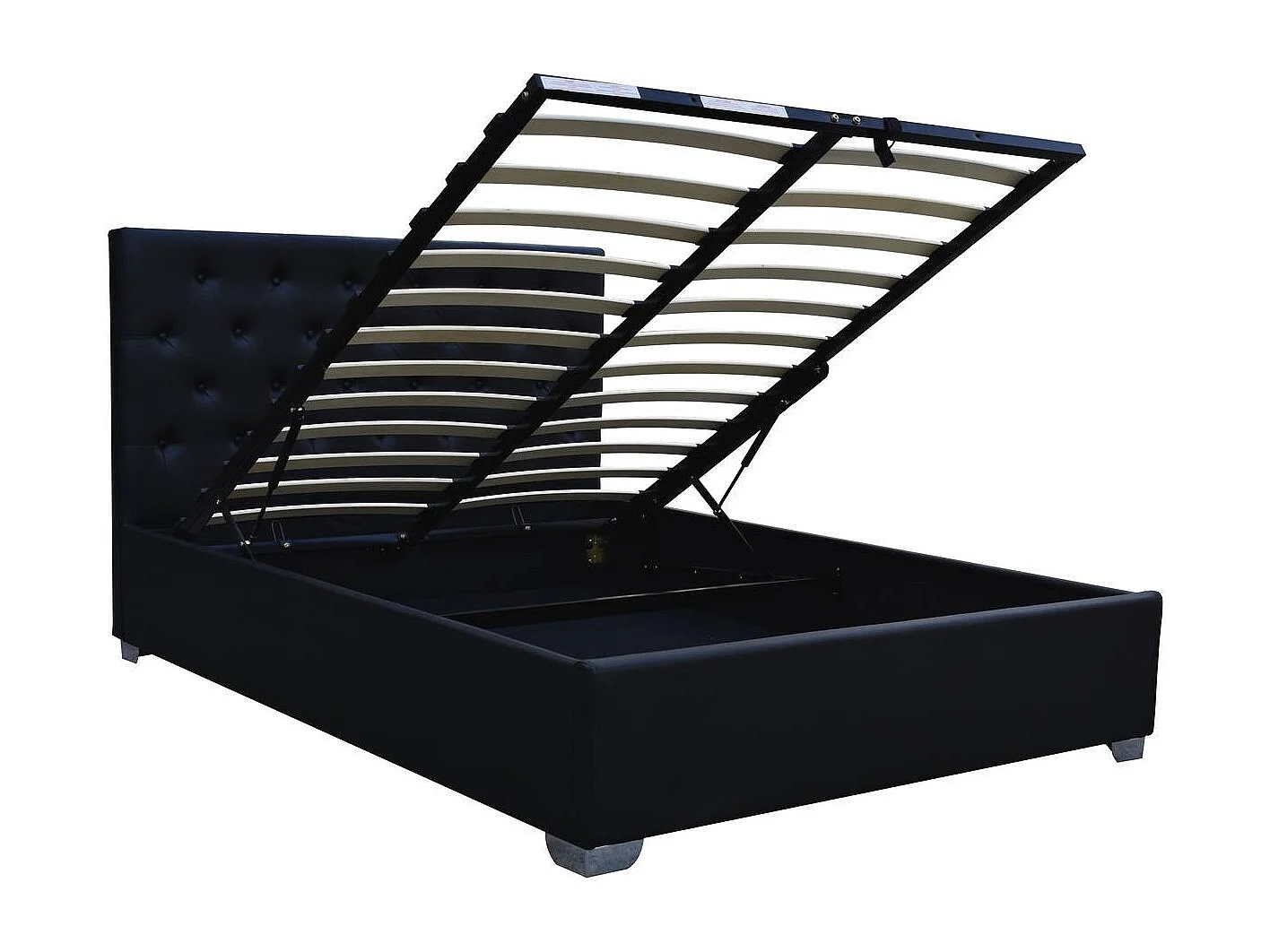 Lit double avec coffre "Tino" - 140 × 190 cm - Noir