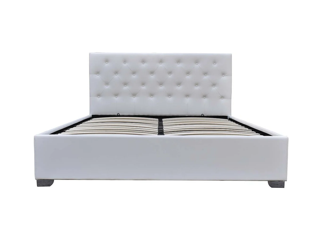 Cama doble con cofre "Tino" 140 × 190 cm - Blanco
