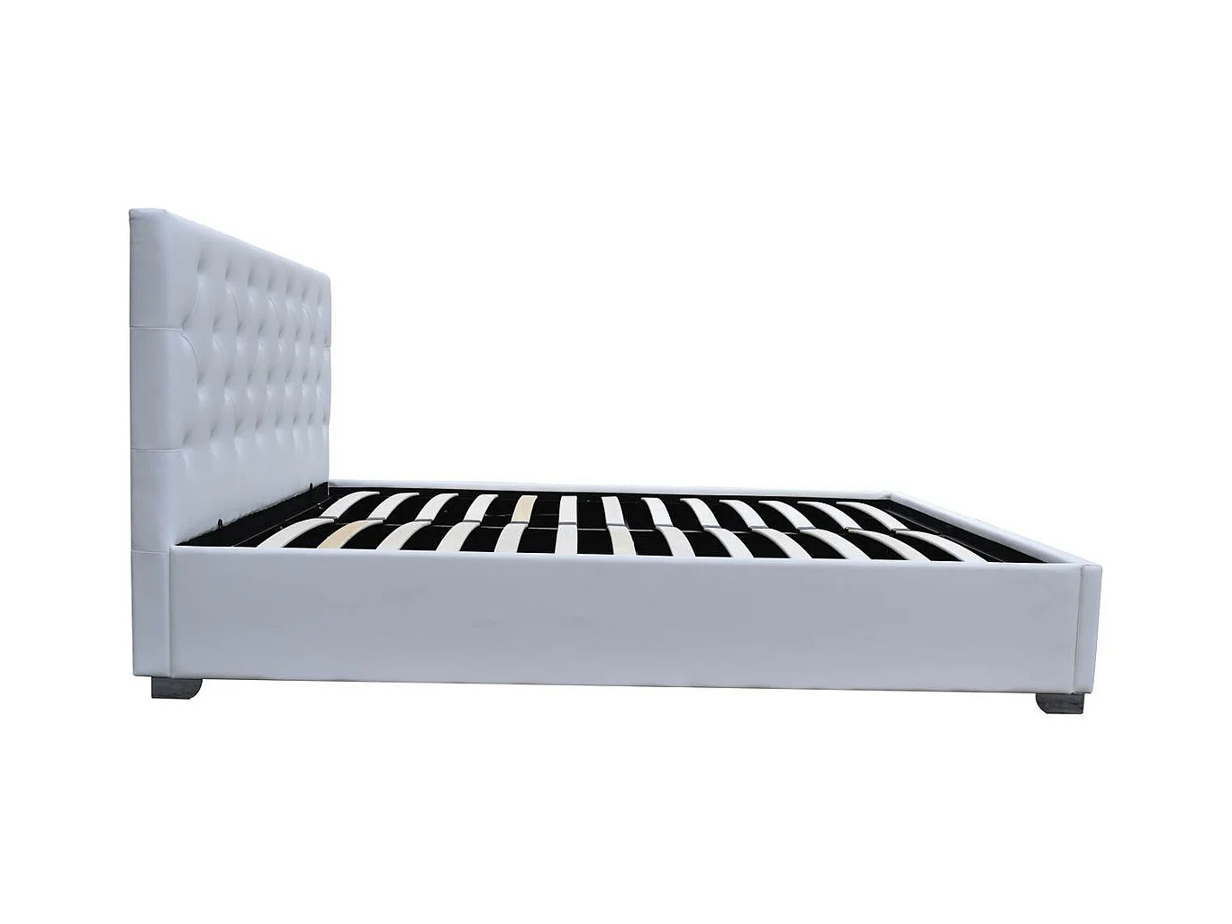 Cama doble con cofre "Tino" 140 × 190 cm - Blanco