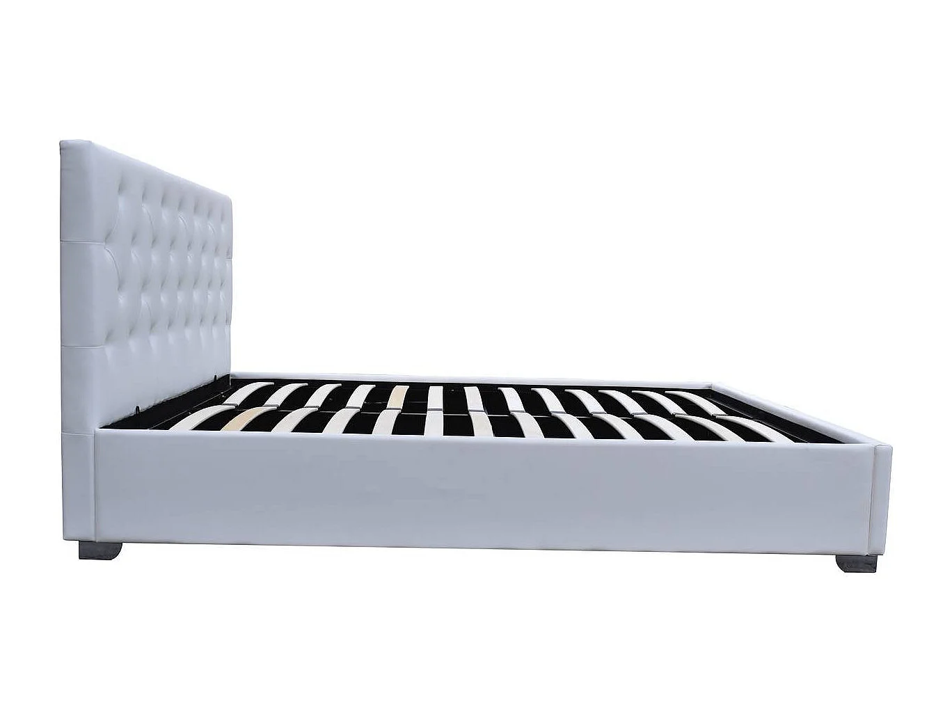 Lit double avec coffre "Tino" - 140 × 190 cm - Blanc