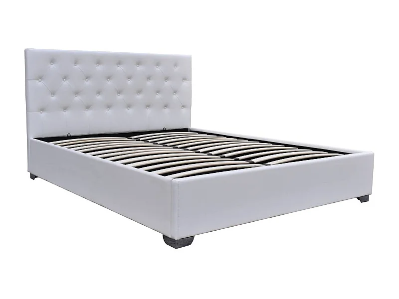 Lit double avec coffre "Tino" - 140 × 190 cm - Blanc