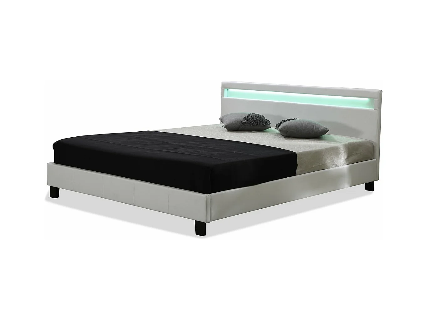 Cama con cabecero LED "Maria"- 160 x 200 cm - Blanco