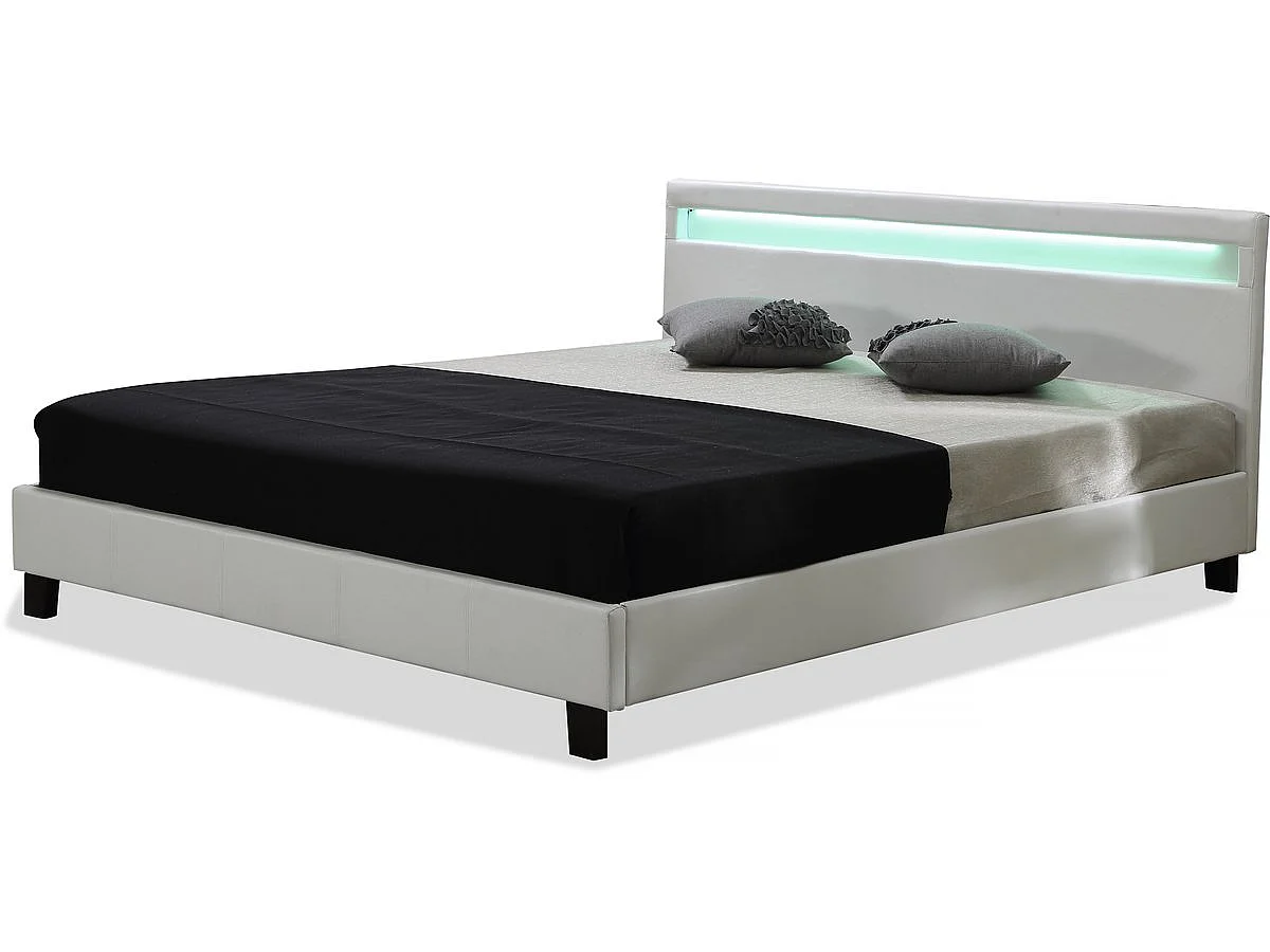 Lit LED "Maria" - 160 x 200 cm - Blanc