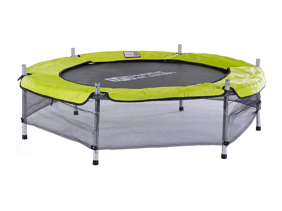 Trampolino da giardino rotondo "Mini Yoopi" Ø 1,40 m per bambini - Rete di sicurezza inclusa