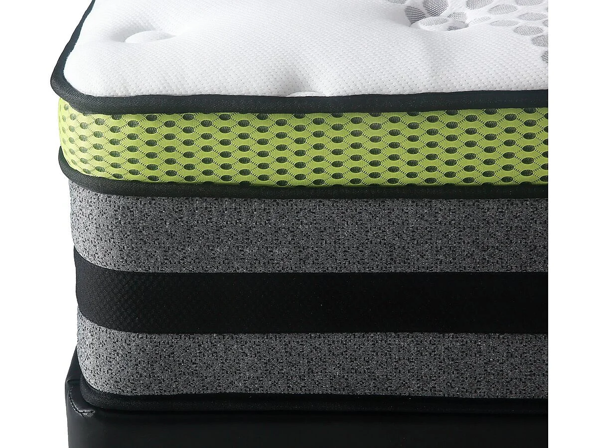 Matelas ressorts ensachés  "Jobert" - 140 x 190 cm - Blanc/Gris