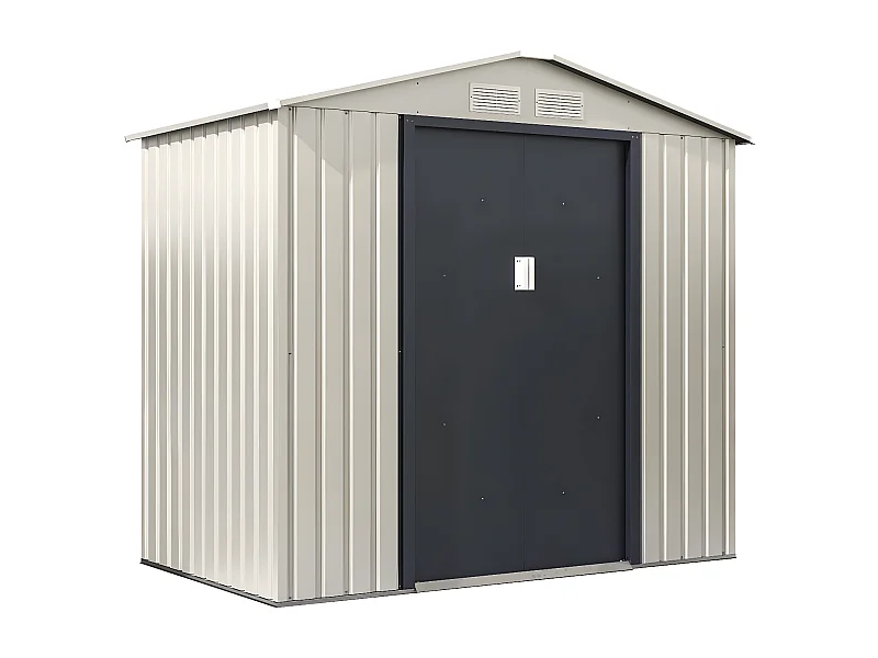 Gerätehaus aus Metall "Nebraska" - 4,07 m² - Beige/Anthrazitgrau