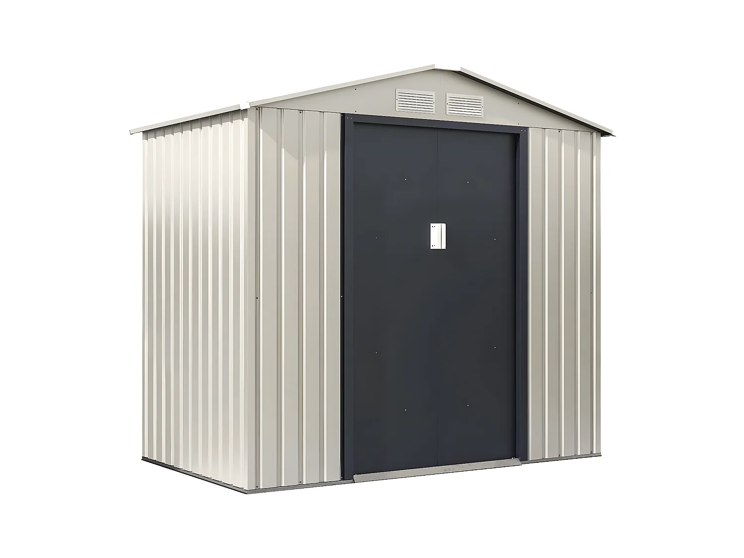 Abri de jardin métal "Nebraska" - 4.07 m² - Beige/Gris anthracite