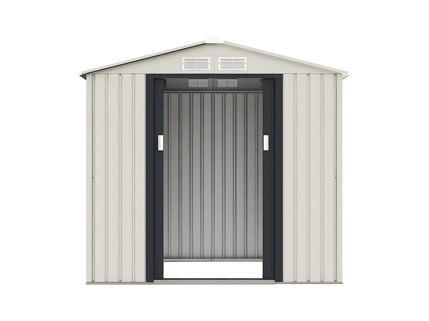 Abri de jardin métal "Nebraska" - 4.07 m² - Beige/Gris anthracite