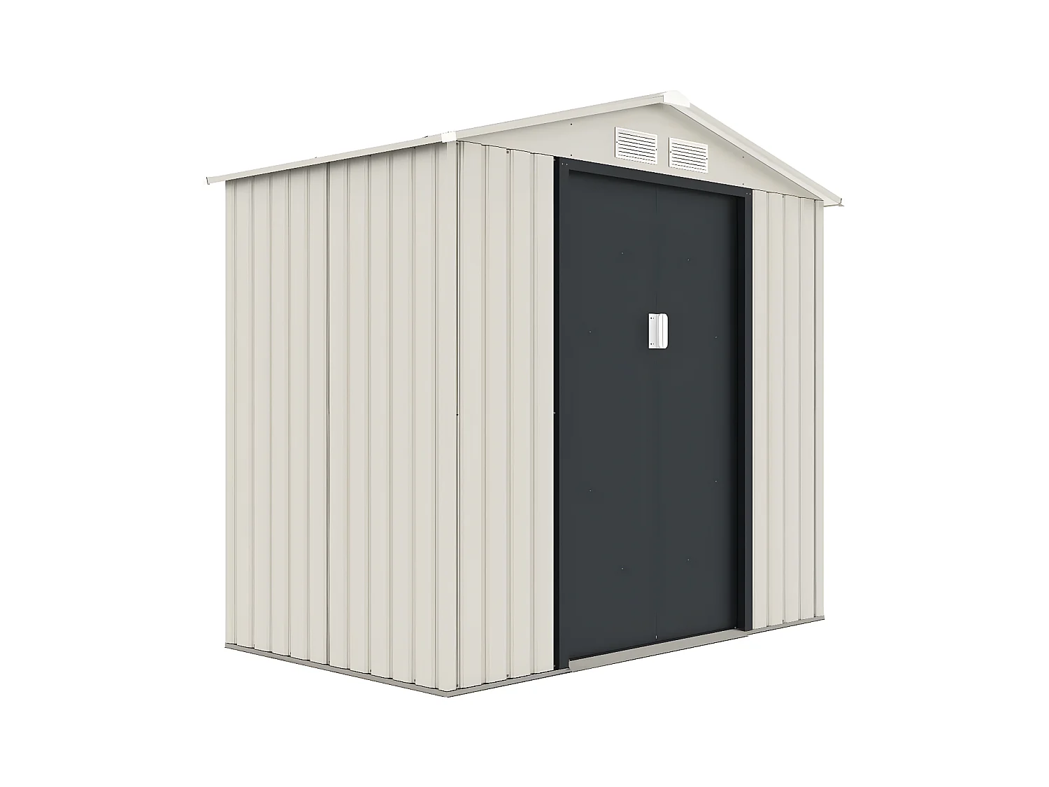 Abri de jardin métal "Nebraska" - 4.07 m² - Beige/Gris anthracite