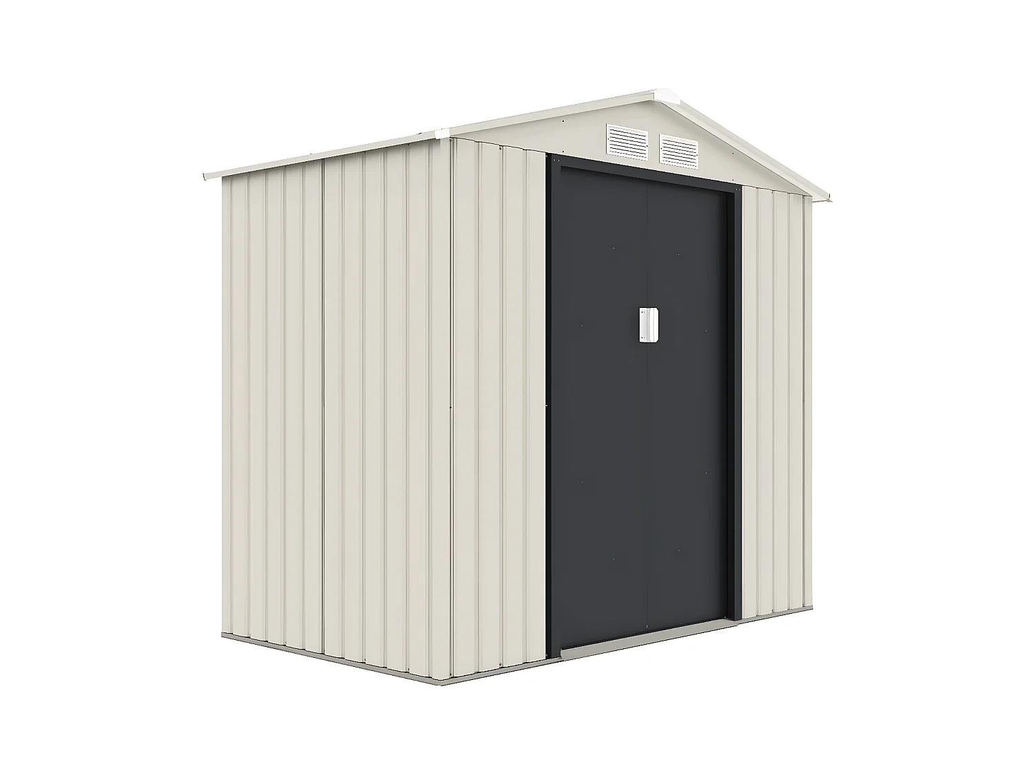 Abri de jardin métal "Nebraska" - 4.07 m² - Beige/Gris anthracite