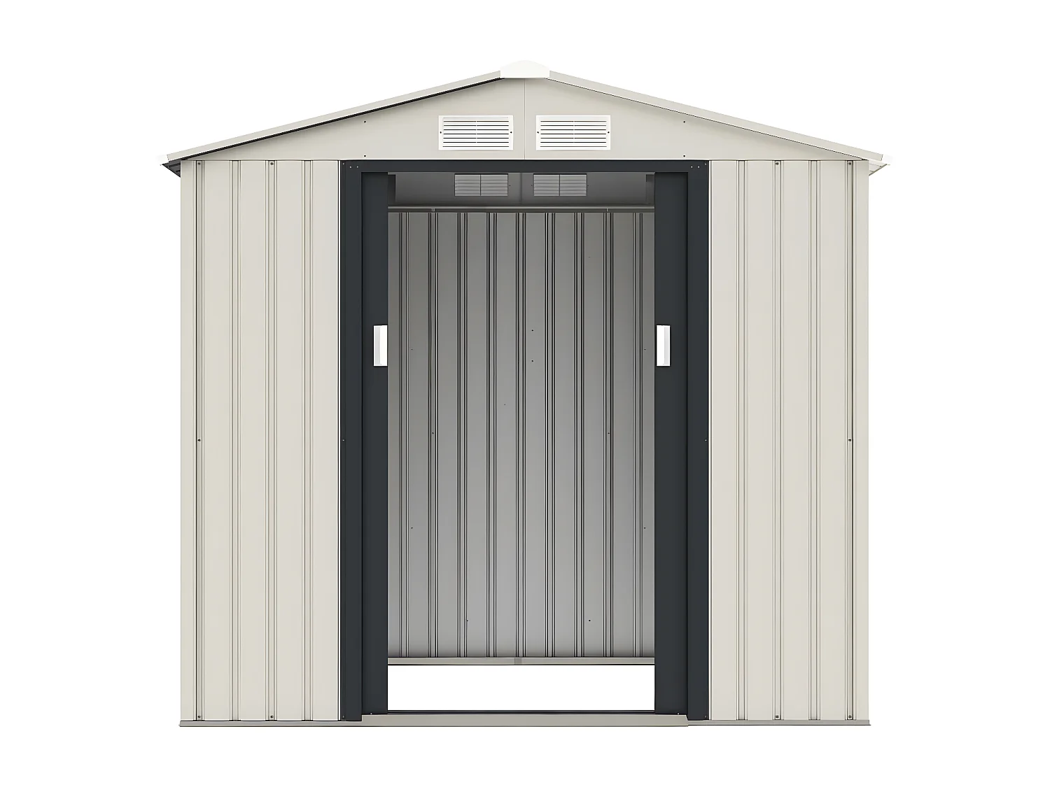 Metalowa szopa ogrodowa Nebraska - 4,07 m² - Beż/Szarość antracytowa