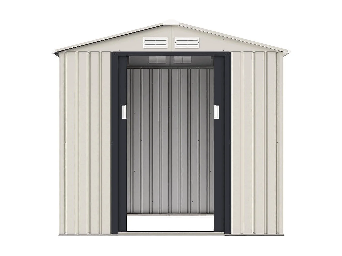 Abri de jardin métal "Nebraska" - 4.07 m² - Beige/Gris anthracite