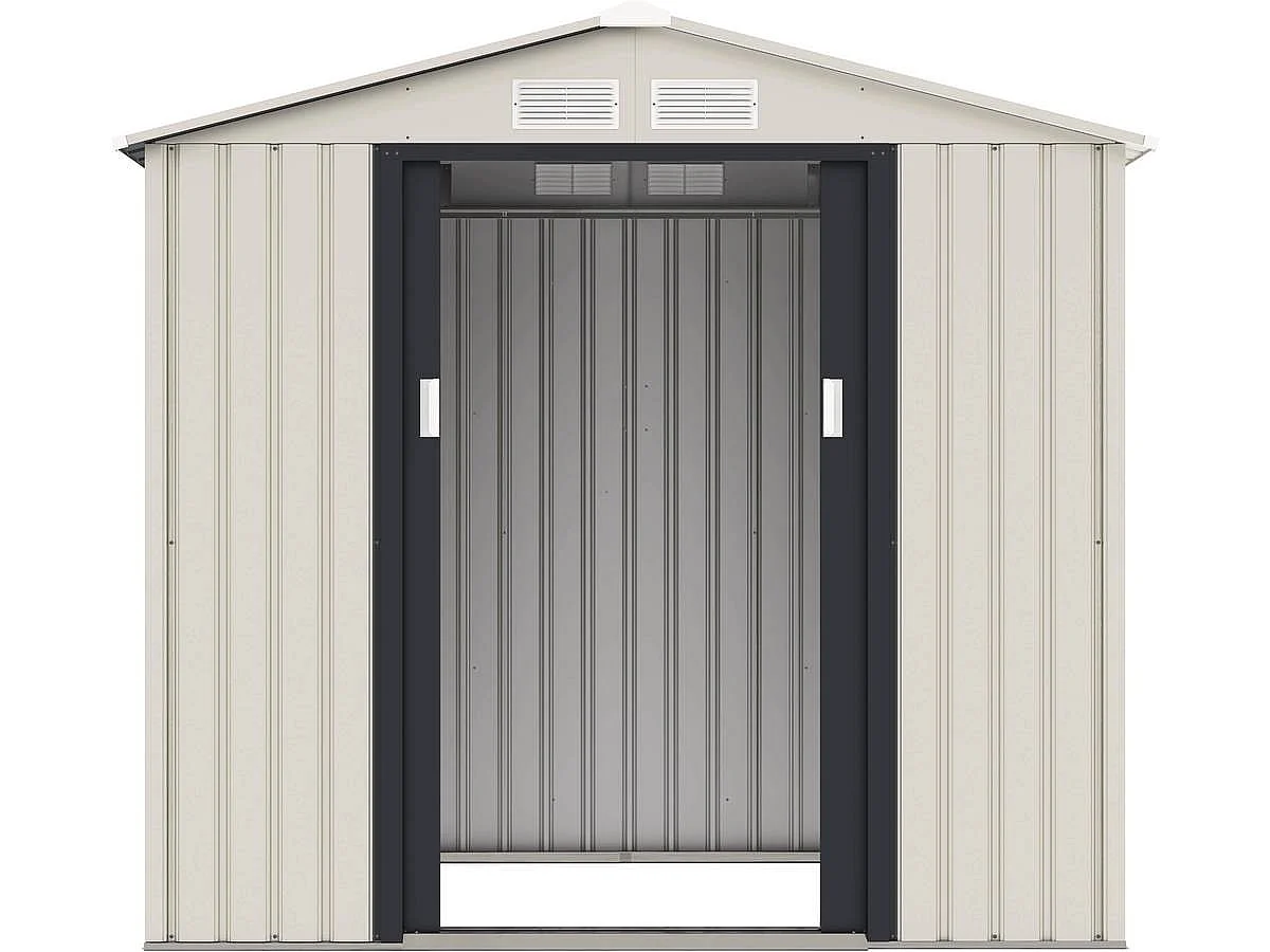 Abri de jardin métal "Nebraska" - 4.07 m² - Beige/Gris anthracite