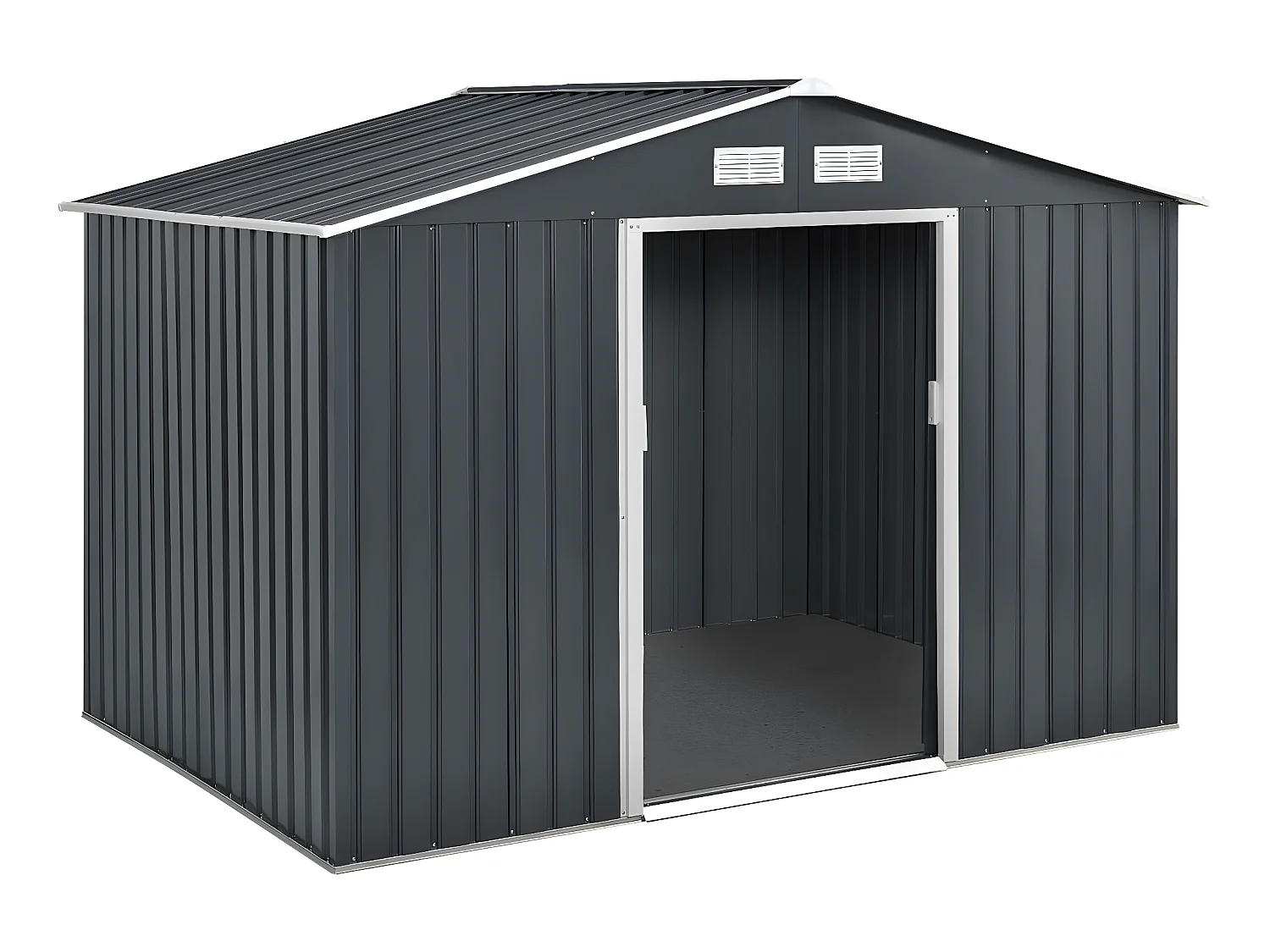 Abri de jardin métal "Vegas" - 5,29 m2 (4,83 m2 au sol) - Gris
