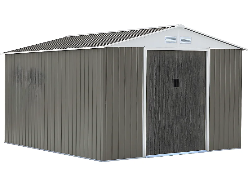 Metalen Tuinhuis "Dallas" - 15,16 m² met Dubbele Schuifdeur en 4 Ventilatieroosters