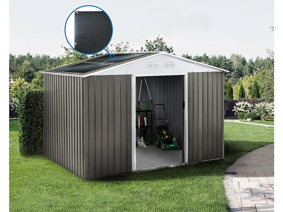 Gerätehaus aus Metall "Dallas" - 15,16 m² - Taupe