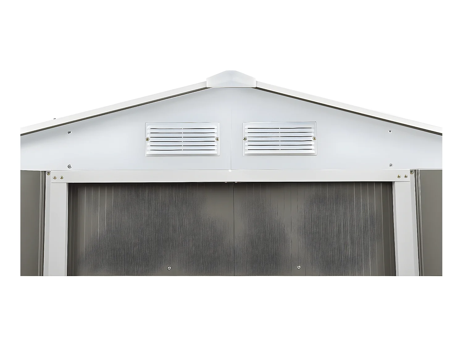 Metalen tuinhuis "Dallas" 5,29 m² met houtopslag en 4 ventilatieopeningen